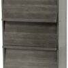 Iris Ohyama, Cabinet with 2 shelve & folding doors/Wooden Cabinet/Flap rack/Storage Cabinet, Adjustable shelf height 3.2 cm, Office, Living Room