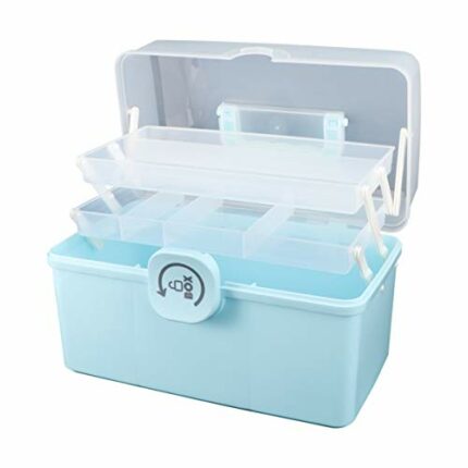 Operitacx Portable Medicine Box Organizer Storage Fold 3- Layer Large Medicine Cabinet Household Medicine Storage Box Medicine Chest Medication C