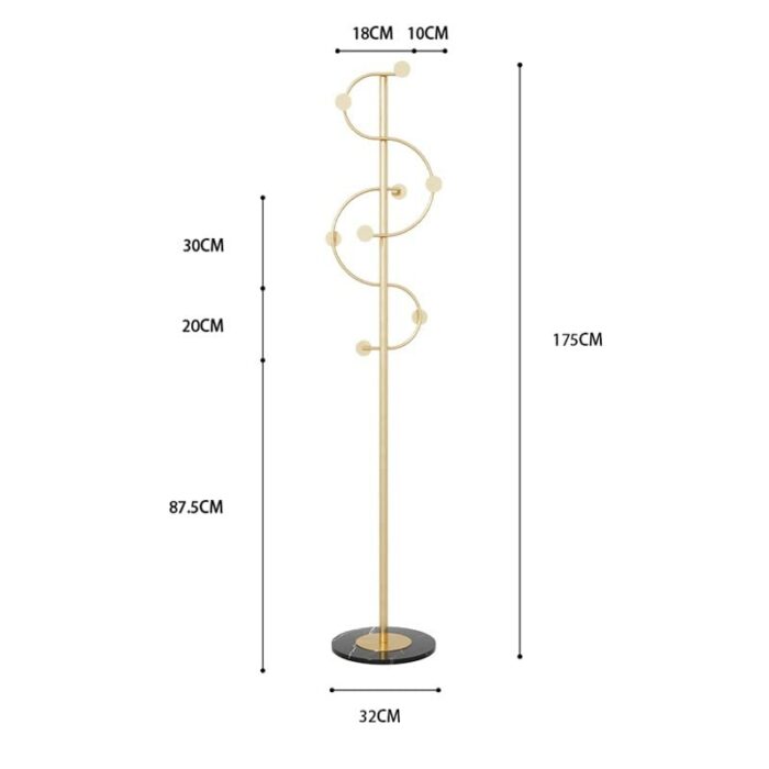 DSHGDJF Metal Entrance Hall Hanger Clothing Standing Coat Rack Floor Hats Garment Foot Rack Furniture (Color : White)