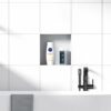 Qeke Stainless Steel Shower Niche 12" X 12", No Tile Needed Wall Niche Shower, Recessed Shower Shelf for Bathroom Storage, Matte White