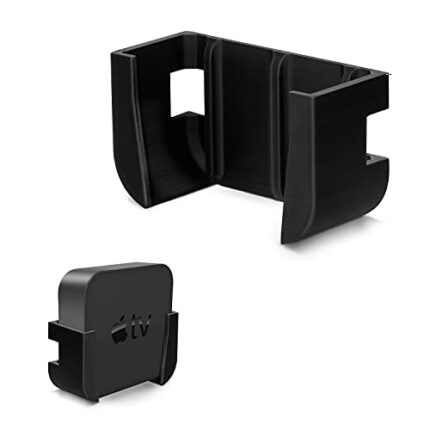 Brainwavz Apple TV Mount with VHB Tape - Compatible with All Apple TVs Including Apple TV 4K, No Screw Holder (Black)