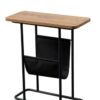 ALP Narrow Side Table Slim End Table Coffee Table with Magazine Holder Fabric Storage Small Table for Living Room