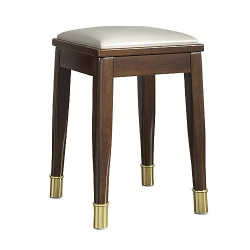 Bar Stools, Solid Wood Saddle Kitchen Stools with PU Leather Cushion Counter Height Barstools with Wooden Base for Kitchen Dining Cafe