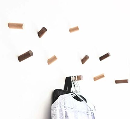 anaan One-Tenth Wooden Wall Coat Rack, Coat Hooks wood, Wall Hooks, Hanging Clothes, Scarves, Bags, Decorative Wall Mounted Decor Design Modern (