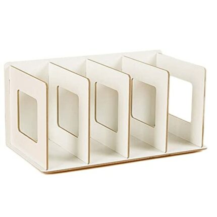 Liummrcy Folding Wooden CD Rack DVD Rack Book Rack CD Stand DVD Stand CD Storage Shelf,Wooden CD Rack Desktop Book Storage Shelf Stand 4 Sections