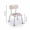 CHEWO Bath Stools,Shower Stool Disabled/Elderly/Pregnant Women/Bath Seat Free Telesu-Shaped Panel High Back Armrest Bathroom Stool