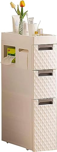 OPSREY White Floor Standing Tall Bathroom Storage Cabinet, Small Space Corner Cabinet for Home Kitchen Living Room Bedroom