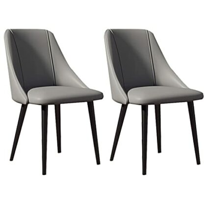 Kitchen Dining Room Furniture Chairs Kitchen Dining Chairs Set Of 2 Living Room Side Chairs with Soft Pu Leather Cover Cushion Seat and Carbon St