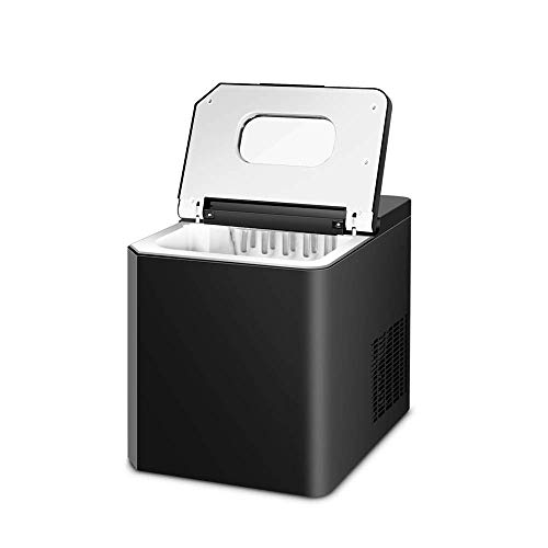 JJZXD Countertop Ice Maker - Ice Cubes Ready in 9 Minutes - Makes 25 KG Ice in 24 hrs - Perfect for Water Bottles, Mixed Drinks - Portable Stainl