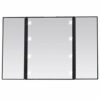 MyLadyMagic Lighted Trifold Makeup Mirror Compact for Cosmetics (Pearl Black)
