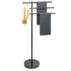 Sayayo Freestanding Towel Rails Bathroom Towel Holder Towel Rack with 3 Adjustable Towel Bars, SUS304 Stainless Steel Towel Stand for Storage wit