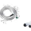 Smooth Soft PVC Hose Anti-Kink and Durable Shower Hose 1.5 m Anti-Twist Brass Connections 1/2G… (Silver)