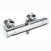 ENKI, Dune, T33, Chrome, Thermostatic Shower Mixer Bar Valve with Two Outlets, Solid Brass, Anti-Scald Device, Anti-Scald Device, Temperature Con