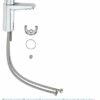 GROHE BauEdge - Smooth Body Single-Lever Basin Mixer Tap (1-Hole Installation, Metal Lever, 28mm Ceramic Cartridge, Water Saving Technology, No W