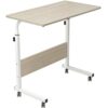 DlandHome Mobile Side Table 31.4 Inches w/Wheels Adjustable Movable Portable Laptop Computer Stand for Bed Sofa, Black, 05-1