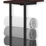 Towel Rack for Bathroom Organizer Towel Holder with Wooden Shelf and 3 Hooks Wall Mounted Towel Hanger Storage for Rolled Towels RV Bathroom Acce