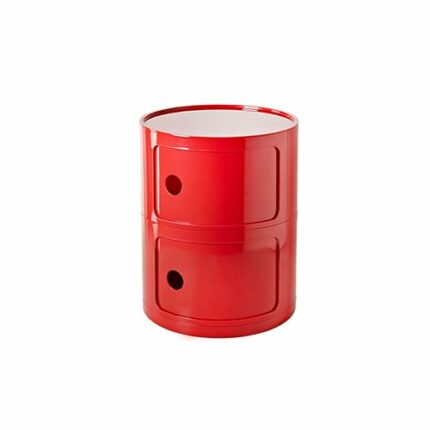 Qvo Nordic Ins Internet Celebrity Bedside Table Modern Simple White Circular Creative Small Cabinet Mini Simple Side Cabinet(Size:2 layers,Color: