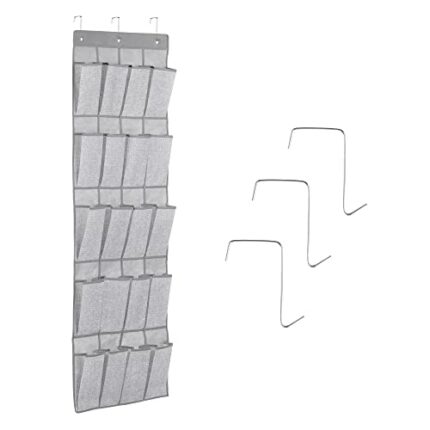 Navaris Over Door Shoe Storage - Hanging Shoe Organiser For Cupboards And Wardrobes - Hanging Shoe Rack - Behind Door Space Saving Organizer - Li
