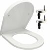 D-Shape Toilet Seat with Mute or Slow-Close Toilet Seat Cover Quick-Release for Easy Cleaning Plastic Material Durable Seat Easy Top or Blind Hol