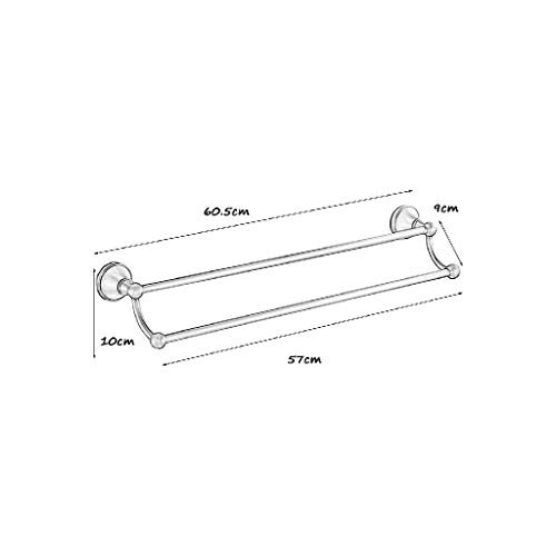 RSOCHS Double pole Towel Rack -Towel Bar Towel Holder with Double Rod Brushed Stainless Steel Wall Mount Bathroom Shelf Rack Contemporary Style