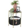 Living Room End Table with Storage Coffee Table and Round Table Narrow Side Table End Table for Living Room Fabric Storage Bag Nordic Style (Wood