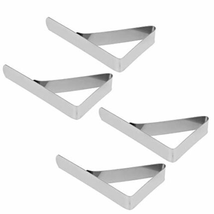 Jenngaoo 4Pcs Tablecloth Clips, Stainless Steel Table Cover Clamps Tablecloth Holder for Outdoor Camping Picnics Graduation Party