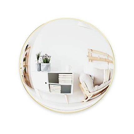 Umbra Convexa Wall Mirror, Brass