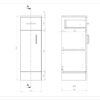 VeeBath Linx Free Standing Bathroom Cabinet White High Gloss Vanity Storage Cupboard Furniture Unit - 250 x 300mm