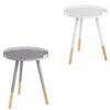 Premier Housewares Round Small Side Table Small Outside Table Small Outdoor Table Side Table MDF Grey Table Wood Narrow Side Table 49 x 40 x 40 c