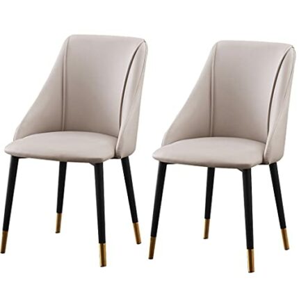 Kitchen Dining Room Furniture Chairs Kitchen Dining Chairs Set Of 2 Water Proof PU Leather Side Chair with Metal Legs Kitchen Living Room Lounge