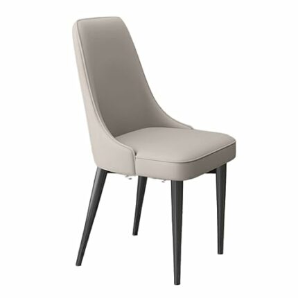 LXXSH Pu Leather Dining Chair Simplicity Leisure Chair Backrest Stool Home Furniture with Armrest