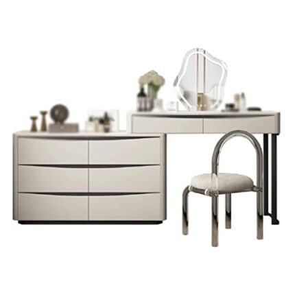 JJZXD Dressing Table Bedroom Small Household Storage Cabinet Bucket Dressing Table Telescopic Vanity Table