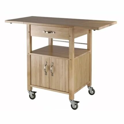 GRETD Kitchen Cart Wood Drop Leaf Utility Mobile Kitchen Cart Furniture Kitchen Island Table Serving Cart Storage Cabinet