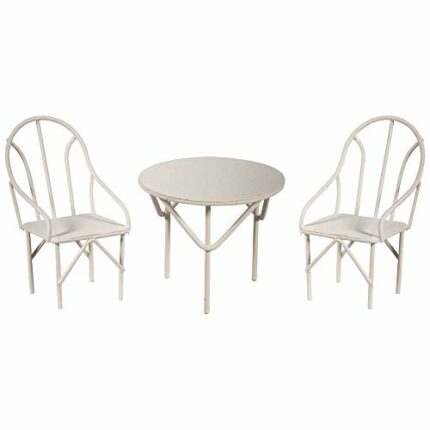 Rayher 46234102 Miniature Garden Furniture Set for Fairy Garden, Doll House and Terrarium Craft, 3 pieces, white