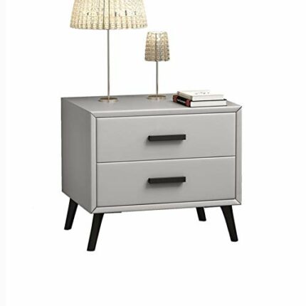 SDFGH Simple Nordic Storage Bedside Table, Creative Small Bedroom Mini Leather Art Bedside Table