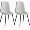 dining chair Kitchen Dining Room Furniture Chairs Set Of 2 Dining Chairs with Metal Feet and Backrest PU Leather, Waterproof Leisure Chairs for L