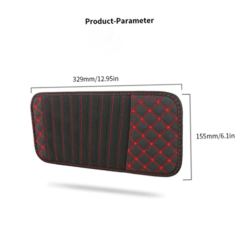 Hajimia Car CD Holder Auto Sun Visor CD Case Wallet DVD Binder DVD Organizer Storage Bag Portable Red Line Storage bag