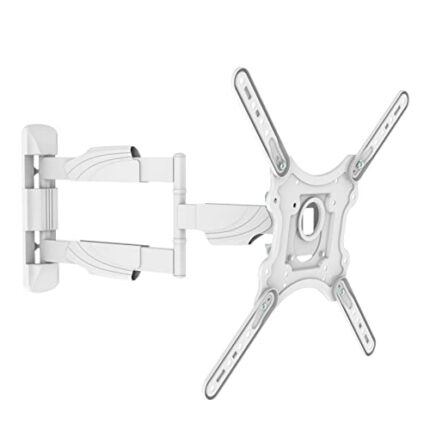 Intec brackets - White Long Reach (610mm Reach) Slim Fitting Strong Cantilever Tilt and Swivel TV Wall Mount Bracket Fits 26 – 50” Inch OLED/Plas