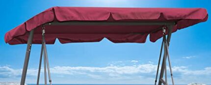 QUICK STAR Hollywood Swing Roof Cover 210 x 145 cm Bordeaux Waterproof Universal Replacement Roof Garden Swing 3 Seater UV 50 Swing Roof Replacem