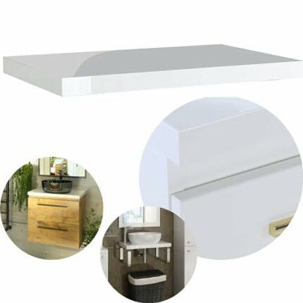 Washbasin Top White High Gloss Varnished Wash Basin Console for Countertop Washbasin (80 cm)