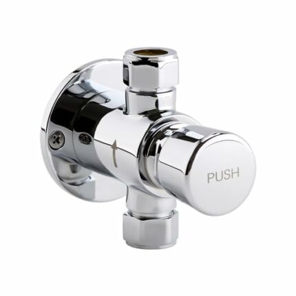 ENKI, Vision, BT4023, Chrome, Self-Closing Delay Action Shower Tap, Solid Brass Non-Concussive Shower Valve Tap, Push Button Bathroom Shower Valv