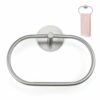 Stainless Steel Towel Holder, Self Adhesive Towel Ring for Bathroom Towel Rack Wall Mounted Oval Hanging Hang Towel Hanger, Polished Heavy Duty A