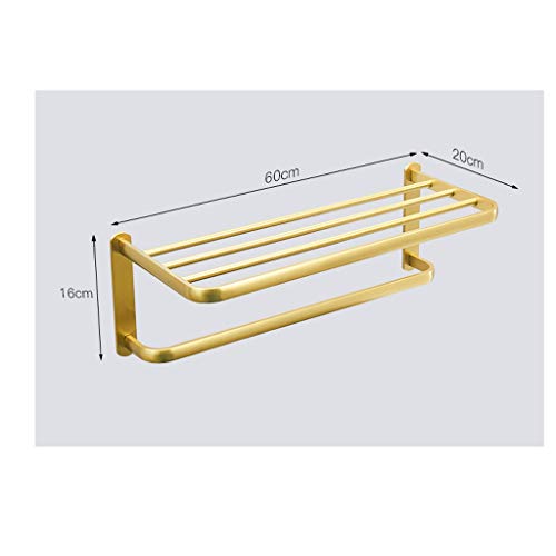 TJLSS Shelf Metal Kitchen Shelf Bathroom Storage Shelf Shower Electroplated Bathroom Brass Single layer Storage Rack