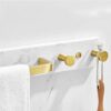 TBIIEXFL Marble Towel Rack Brushed Gold Towel Holder Space Aluminum Towel Bar With Hook Bathroom Accessories Suit