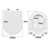 D Shape Soft Close Toilet Seat,Toilet Seat White,Soft Close Toilet Seat for Easy Cleaning,Top Fixing Stainless Steel Hinges Toilet Seats (42 * 33