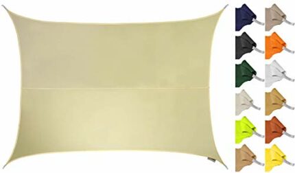 Kookaburra 3m x 2m Rectangle Water Resistant Garden Patio Sun Shade Sail Canopy 96.5% UV Block with Free Rope (Ivory)