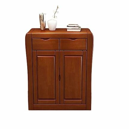 TJLSS Living Room Shoe Cabinet Household Solid Wood Storage Cabinet Two Door Entry Porch Small Medium Furniture