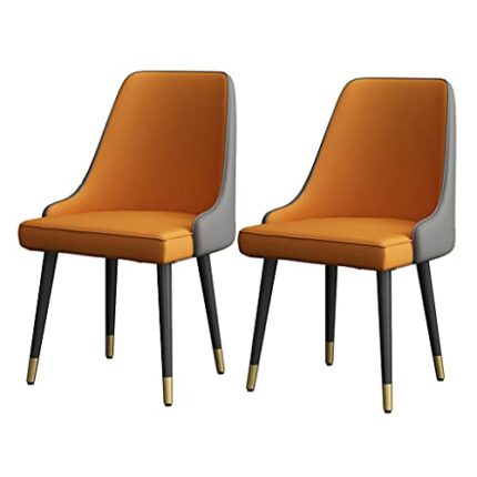 Kitchen Dining Room Furniture Chairs Kitchen Dining Chairs Set Of 2 Modern Living Room Side Chairs with Soft Pu Leather Seat Cushion and Metal Le