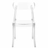 Beliani Set of 2 Dining Chairs Transparent Synthetic Backrest Armless Glossy Covington