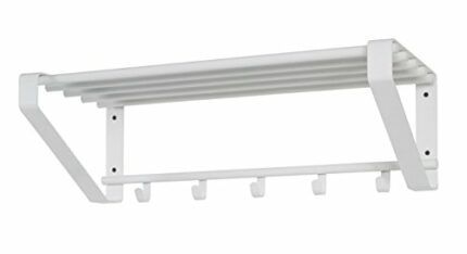 HAKU Möbel wall coat rack, metal, white, W 65 x D 30 x H 20 cm